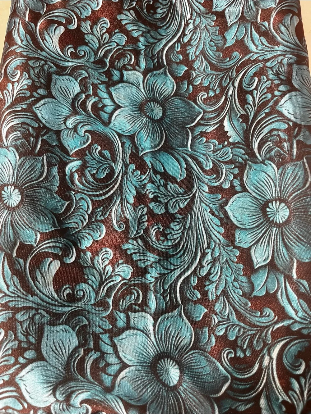 Gilliland H&C Wild Rags Turquoise Floral Print Scarf 42
